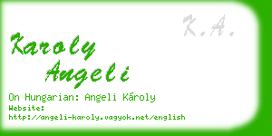 karoly angeli business card