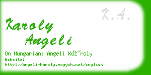 karoly angeli business card
